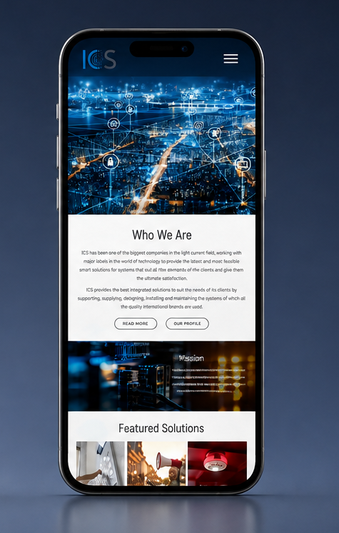 A modern corporate website designed and developed for ICS Egypt, presenting the company’s integrated technology solutions, applications, expertise, and industry partnerships through a clear and professional digital experience.